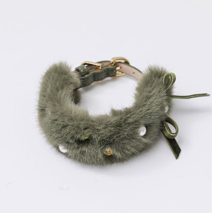 一部即納 Eco Fur Pompom カーキ