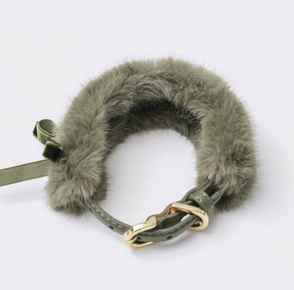 一部即納 Eco Fur Pompom カーキ