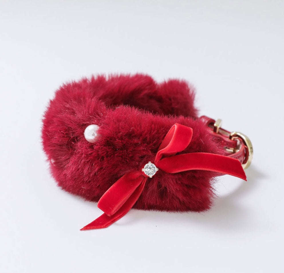 Eco Fur Pompom レッド