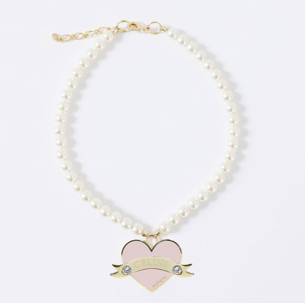 In My Heart Swarovski Necklace【迷子札】チェリーブロッサムピンク