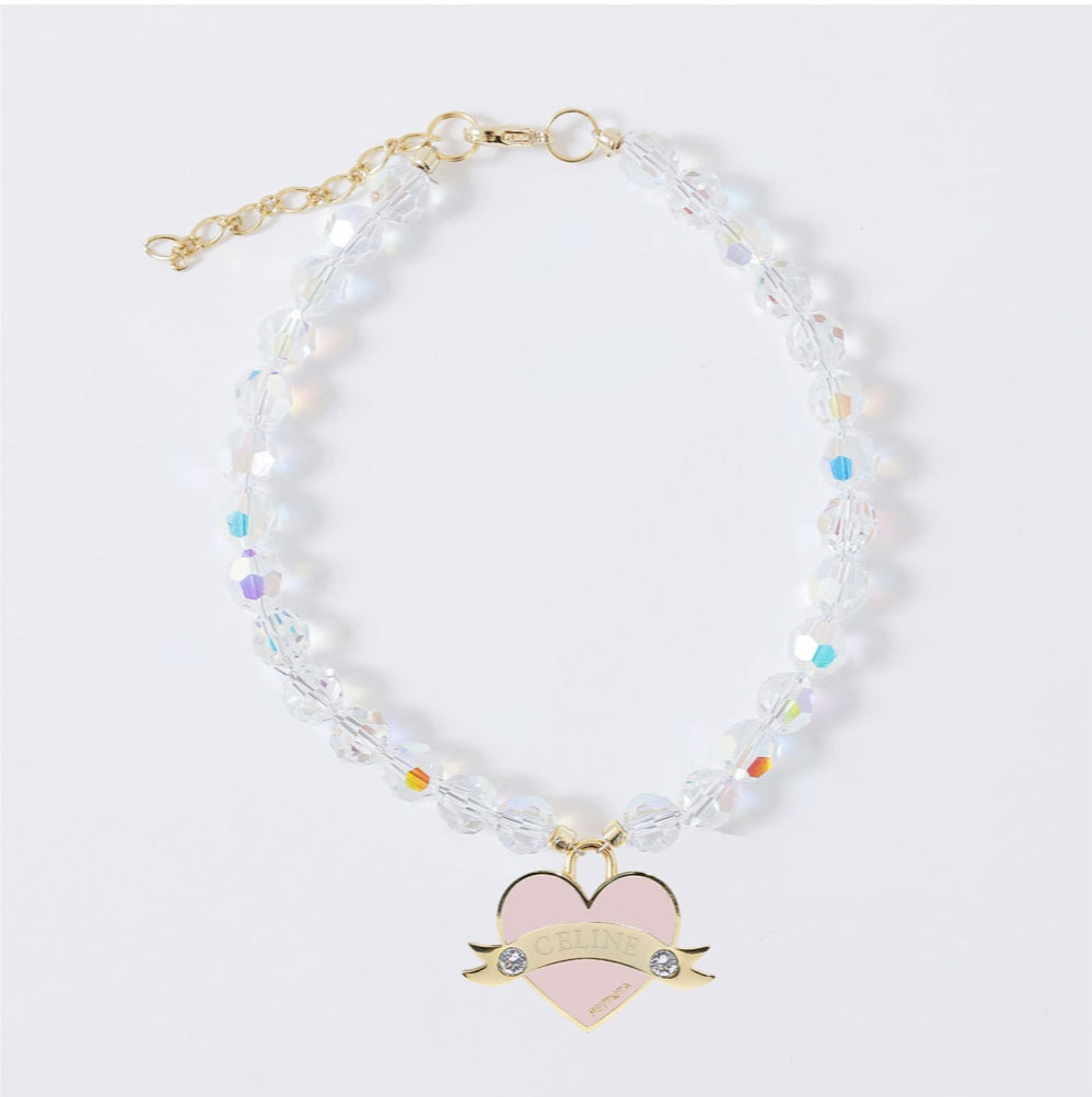 In My Heart Swarovski Necklace【迷子札】チェリーブロッサムピンク