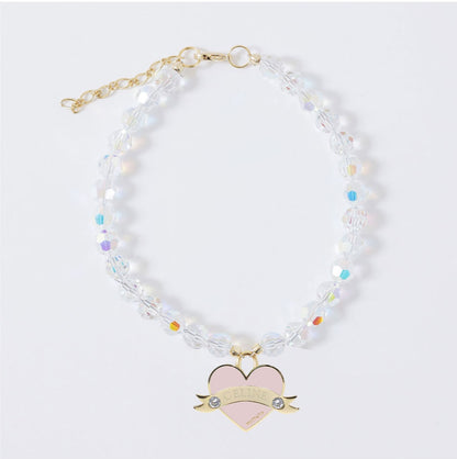 In My Heart Swarovski Necklace【迷子札】チェリーブロッサムピンク