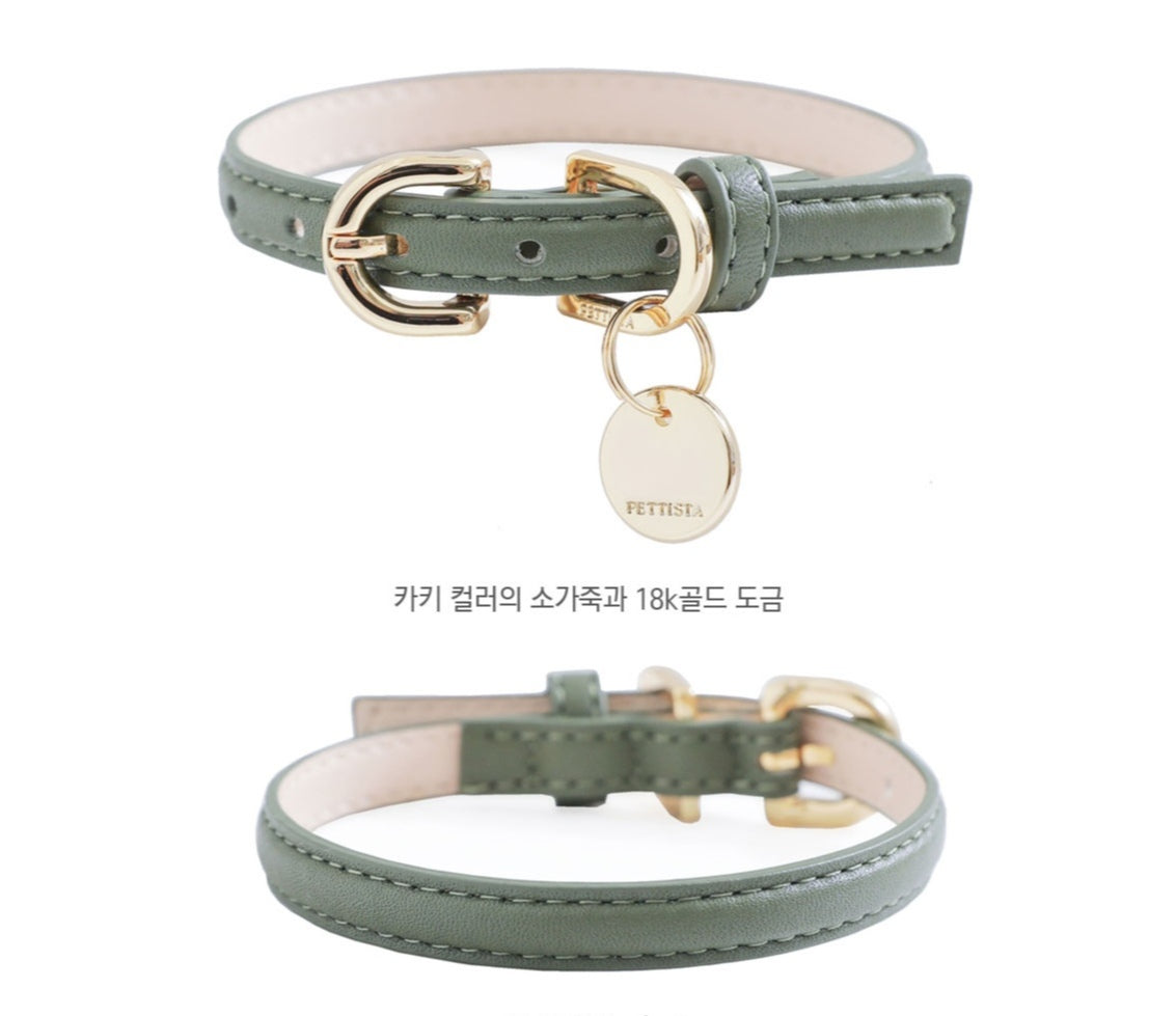 Bloom Collar【迷子札】カーキ