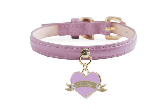 Bloom Collar × In My Heart Pendant【迷子札】 ライラック