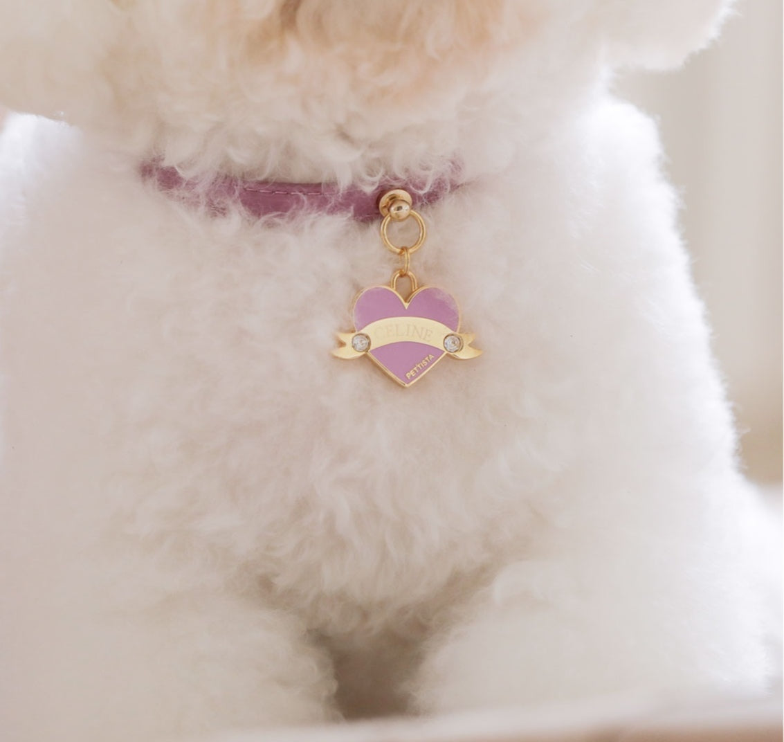 Bloom Collar × In My Heart Pendant【迷子札】 ライラック