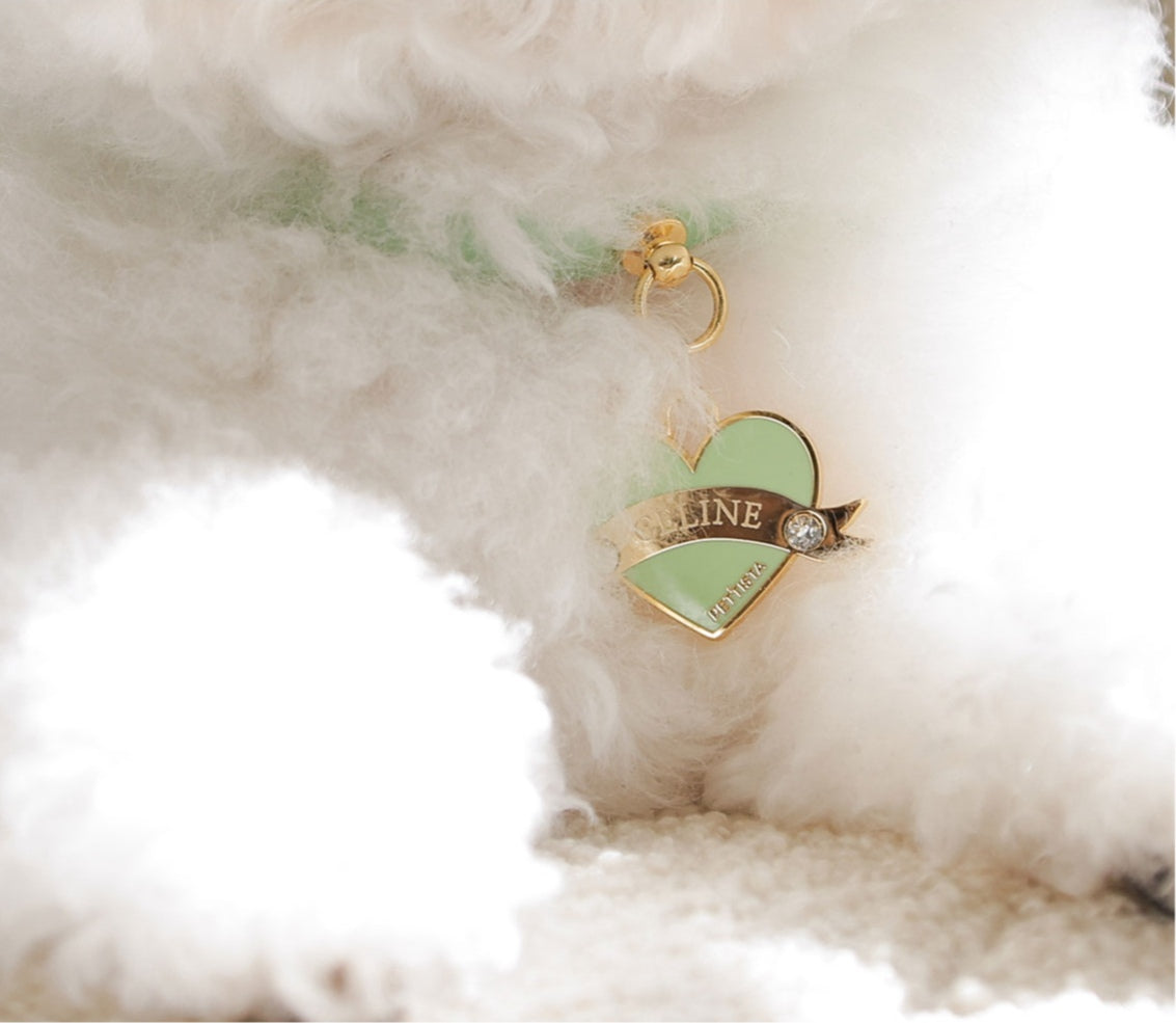 Bloom Collar × In My Heart Pendant【迷子札】 メロングリーン