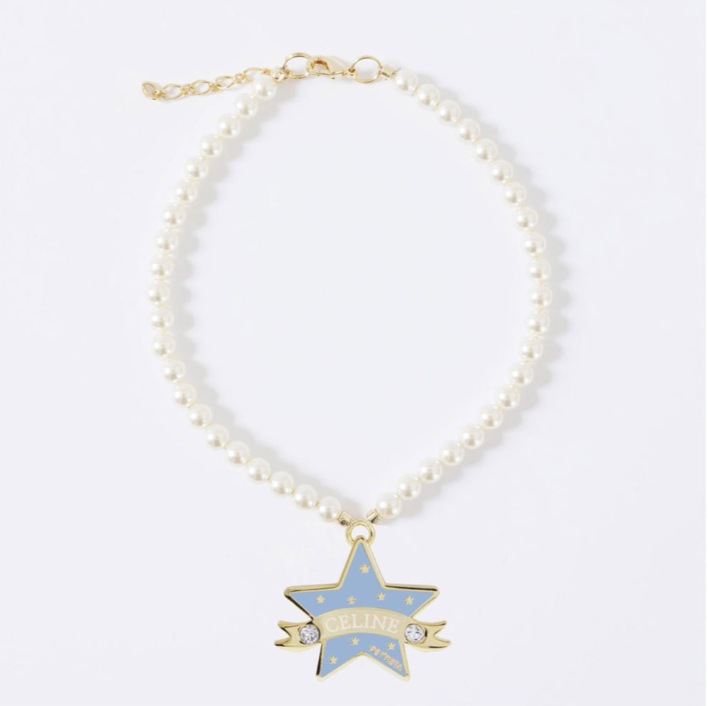 You Are My Star Swarovski Necklace【迷子札】スカイブルー