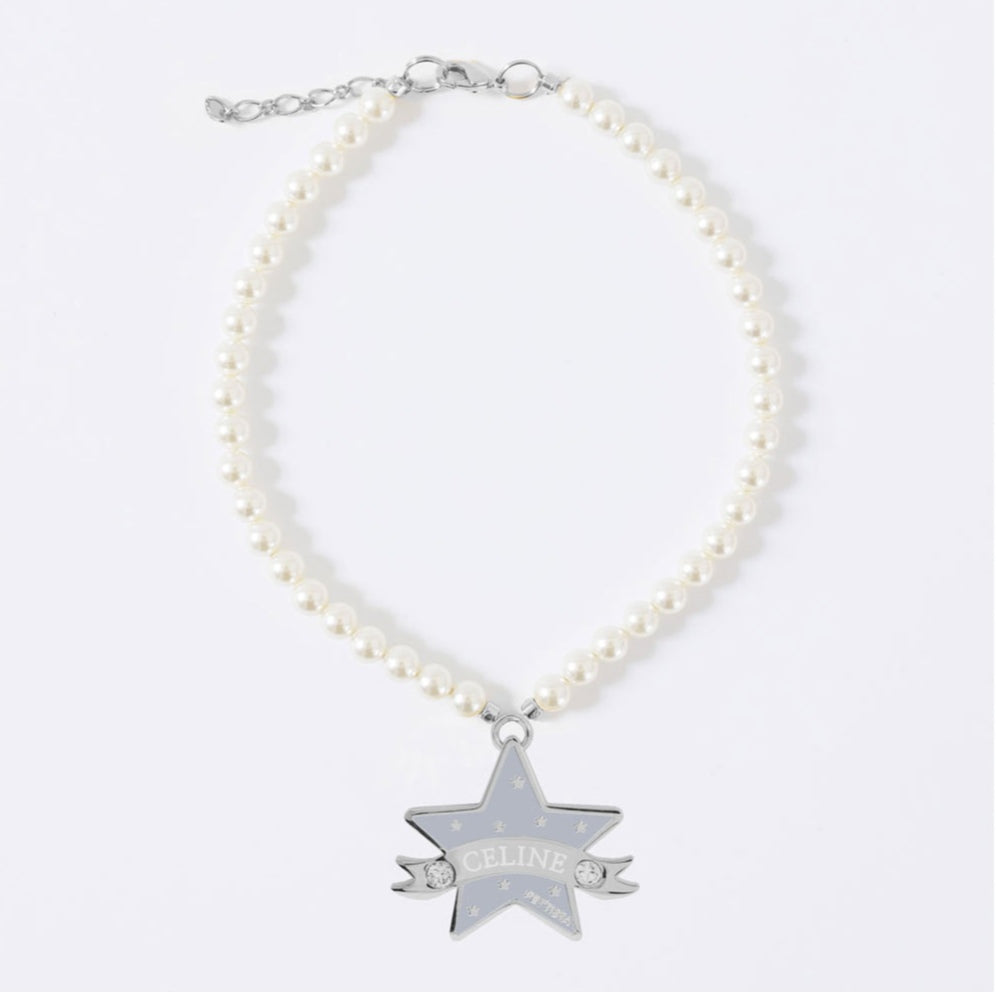 You Are My Star Swarovski Necklace【迷子札】グレー