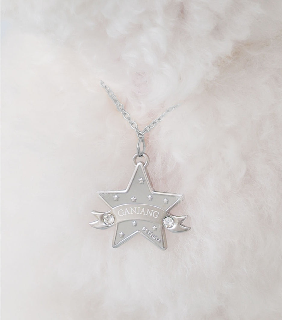 You Are My Star Swarovski Necklace【迷子札】グレー