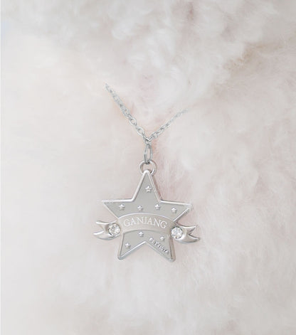 You Are My Star Swarovski Necklace【迷子札】グレー