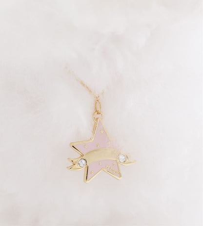 You Are My Star Necklace【迷子札】ピンク